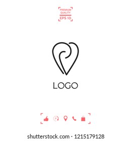 Logo - a heart with spirals - a symbol of interaction, cooperation, support and mutual understanding