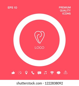 Logo - a heart with spirals - a symbol of interaction, cooperation, support and mutual understanding