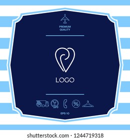 Logo - a heart with spirals - a symbol of interaction, cooperation, support and mutual understanding