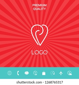 Logo - a heart with spirals - a symbol of interaction, cooperation, support and mutual understanding