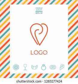 Logo - a heart with spirals - a symbol of interaction, cooperation, support and mutual understanding