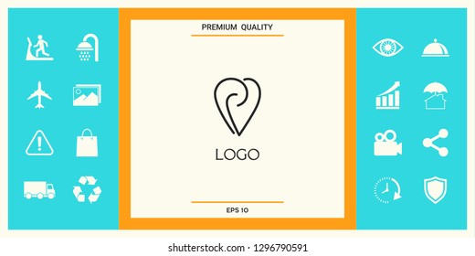 Logo - a heart with spirals - a symbol of interaction, cooperation, support and mutual understanding