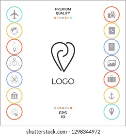 Logo - a heart with spirals - a symbol of interaction, cooperation, support and mutual understanding