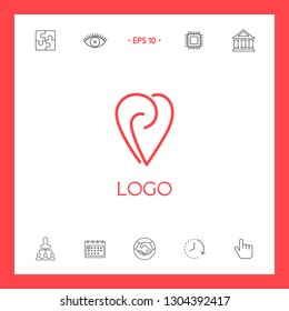 Logo - a heart with spirals - a symbol of interaction, cooperation, support and mutual understanding