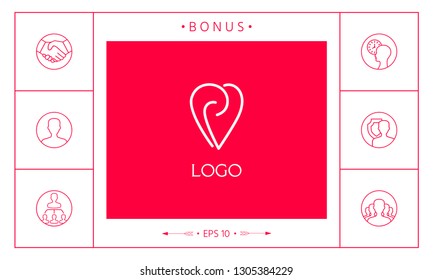 Logo - a heart with spirals - a symbol of interaction, cooperation, support and mutual understanding