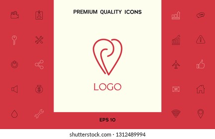 Logo - a heart with spirals - a symbol of interaction, cooperation, support and mutual understanding