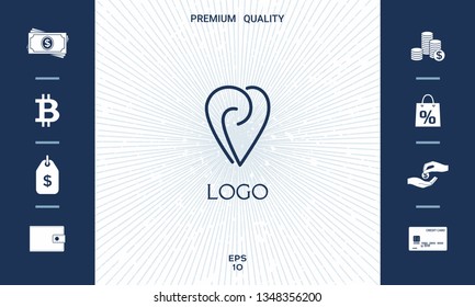 Logo - a heart with spirals - a symbol of interaction, cooperation, support and mutual understanding