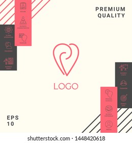 Logo - a heart with spirals - a symbol of interaction, cooperation, support and mutual understanding