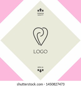 Logo - a heart with spirals - a symbol of interaction, cooperation, support and mutual understanding