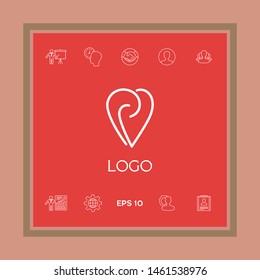Logo - a heart with spirals - a symbol of interaction, cooperation, support and mutual understanding