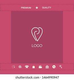 Logo - a heart with spirals - a symbol of interaction, cooperation, support and mutual understanding