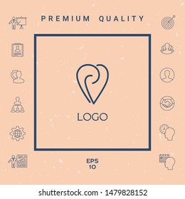 Logo - a heart with spirals - a symbol of interaction, cooperation, support and mutual understanding