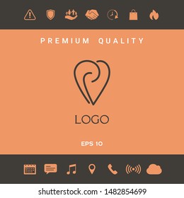 Logo - a heart with spirals - a symbol of interaction, cooperation, support and mutual understanding