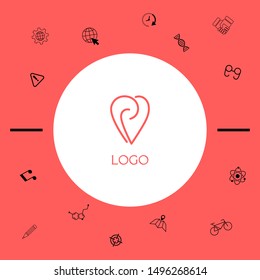 Logo - a heart with spirals - a symbol of interaction, cooperation, support and mutual understanding