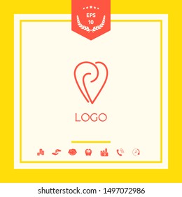 Logo - a heart with spirals - a symbol of interaction, cooperation, support and mutual understanding