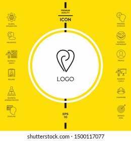 Logo - a heart with spirals - a symbol of interaction, cooperation, support and mutual understanding