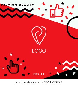 Logo - a heart with spirals - a symbol of interaction, cooperation, support and mutual understanding