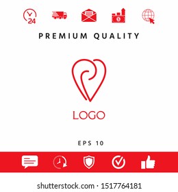 Logo - a heart with spirals - a symbol of interaction, cooperation, support and mutual understanding