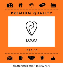 Logo - a heart with spirals - a symbol of interaction, cooperation, support and mutual understanding