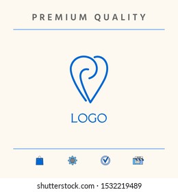 Logo - a heart with spirals - a symbol of interaction, cooperation, support and mutual understanding