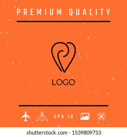 Logo - a heart with spirals - a symbol of interaction, cooperation, support and mutual understanding