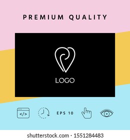 Logo - a heart with spirals - a symbol of interaction, cooperation, support and mutual understanding