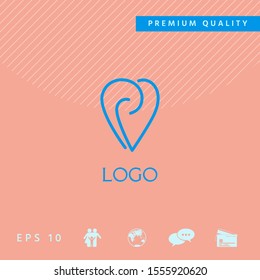 Logo - a heart with spirals - a symbol of interaction, cooperation, support and mutual understanding