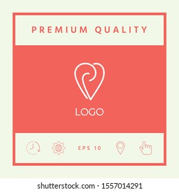 Logo - a heart with spirals - a symbol of interaction, cooperation, support and mutual understanding