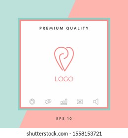 Logo - a heart with spirals - a symbol of interaction, cooperation, support and mutual understanding