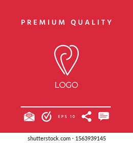 Logo - a heart with spirals - a symbol of interaction, cooperation, support and mutual understanding