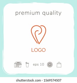 Logo - a heart with spirals - a symbol of interaction, cooperation, support and mutual understanding