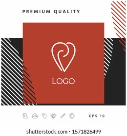 Logo - a heart with spirals - a symbol of interaction, cooperation, support and mutual understanding