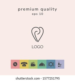 Logo - a heart with spirals - a symbol of interaction, cooperation, support and mutual understanding