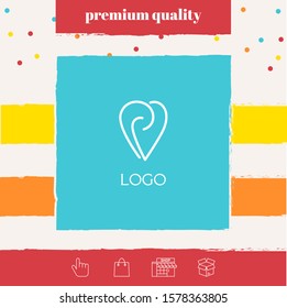 Logo - a heart with spirals - a symbol of interaction, cooperation, support and mutual understanding