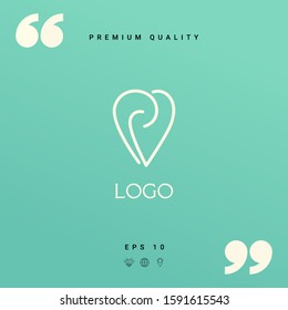 Logo - a heart with spirals - a symbol of interaction, cooperation, support and mutual understanding