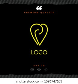 Logo - a heart with spirals - a symbol of interaction, cooperation, support and mutual understanding