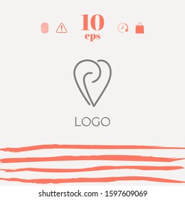 Logo - a heart with spirals - a symbol of interaction, cooperation, support and mutual understanding
