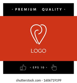 Logo - a heart with spirals - a symbol of interaction, cooperation, support and mutual understanding
