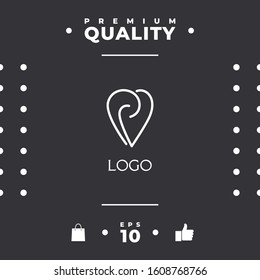 Logo - a heart with spirals - a symbol of interaction, cooperation, support and mutual understanding