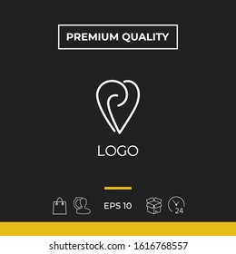 Logo - a heart with spirals - a symbol of interaction, cooperation, support and mutual understanding