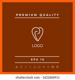 Logo - a heart with spirals - a symbol of interaction, cooperation, support and mutual understanding