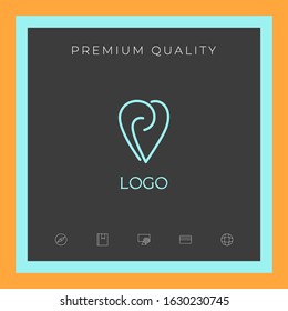 Logo - a heart with spirals - a symbol of interaction, cooperation, support and mutual understanding
