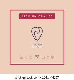Logo - a heart with spirals - a symbol of interaction, cooperation, support and mutual understanding