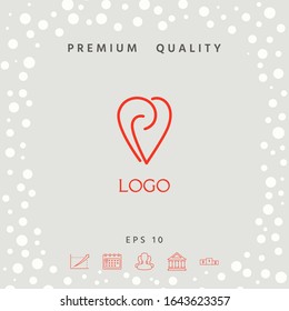 Logo - a heart with spirals - a symbol of interaction, cooperation, support and mutual understanding
