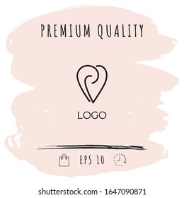 Logo - un corazón con espirales - un símbolo de interacción, cooperación, apoyo y entendimiento mutuo