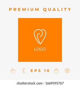 Logo - a heart with spirals - a symbol of interaction, cooperation, support and mutual understanding