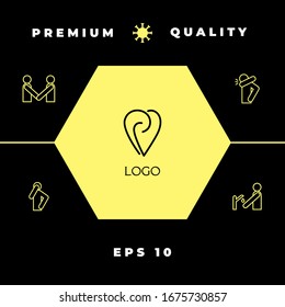 Logo - a heart with spirals - a symbol of interaction, cooperation, support and mutual understanding