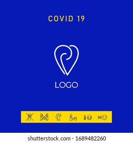 Logo - a heart with spirals - a symbol of interaction, cooperation, support and mutual understanding