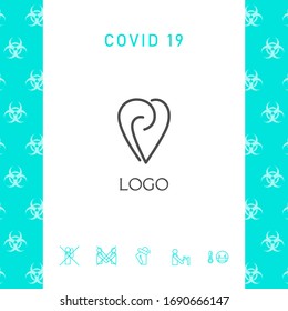 Logo - a heart with spirals - a symbol of interaction, cooperation, support and mutual understanding