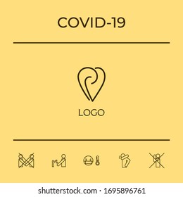 Logo - a heart with spirals - a symbol of interaction, cooperation, support and mutual understanding